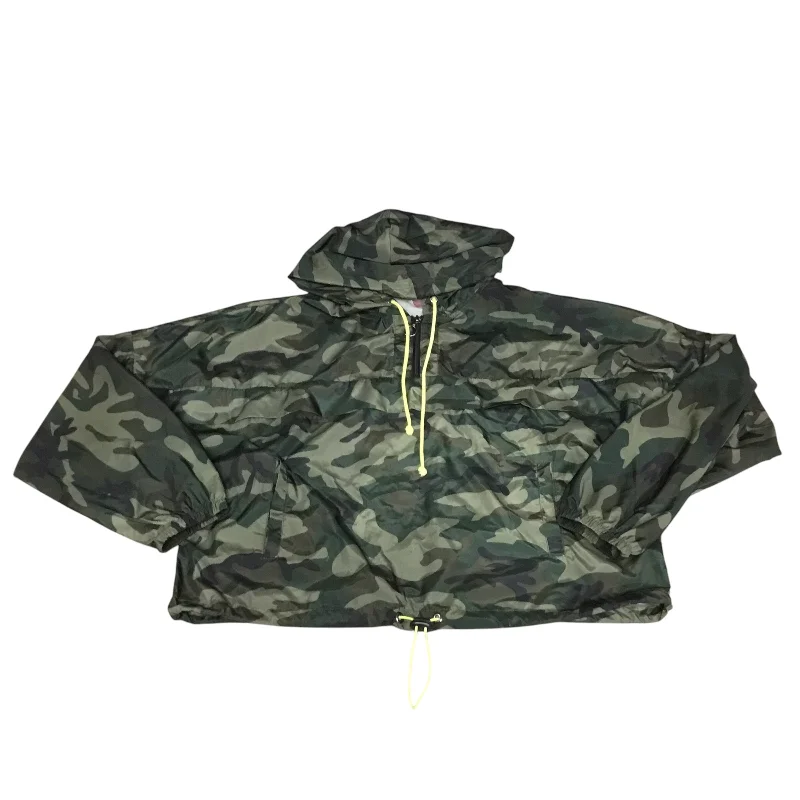 Men's comfortable utility jacket-Jacket Utility By No Boundaries In Camouflage Print, Size: L