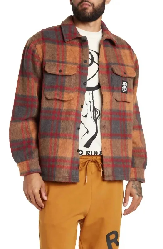 Men's sustainable windbreaker-Disruption Flannel Jacket In Multi