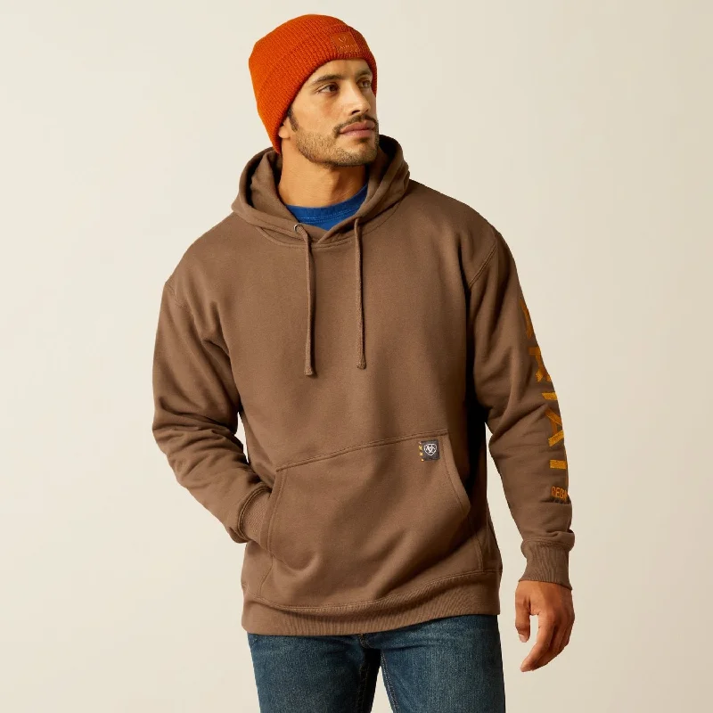 Men's soccer hoodie-Ariat Men's Rebar Graphic Hooded Sweatshirt