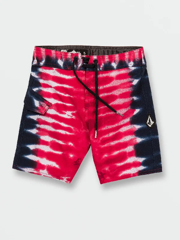 Men's lightweight shorts-Little Boys Quatro De Julio Trunks - Red