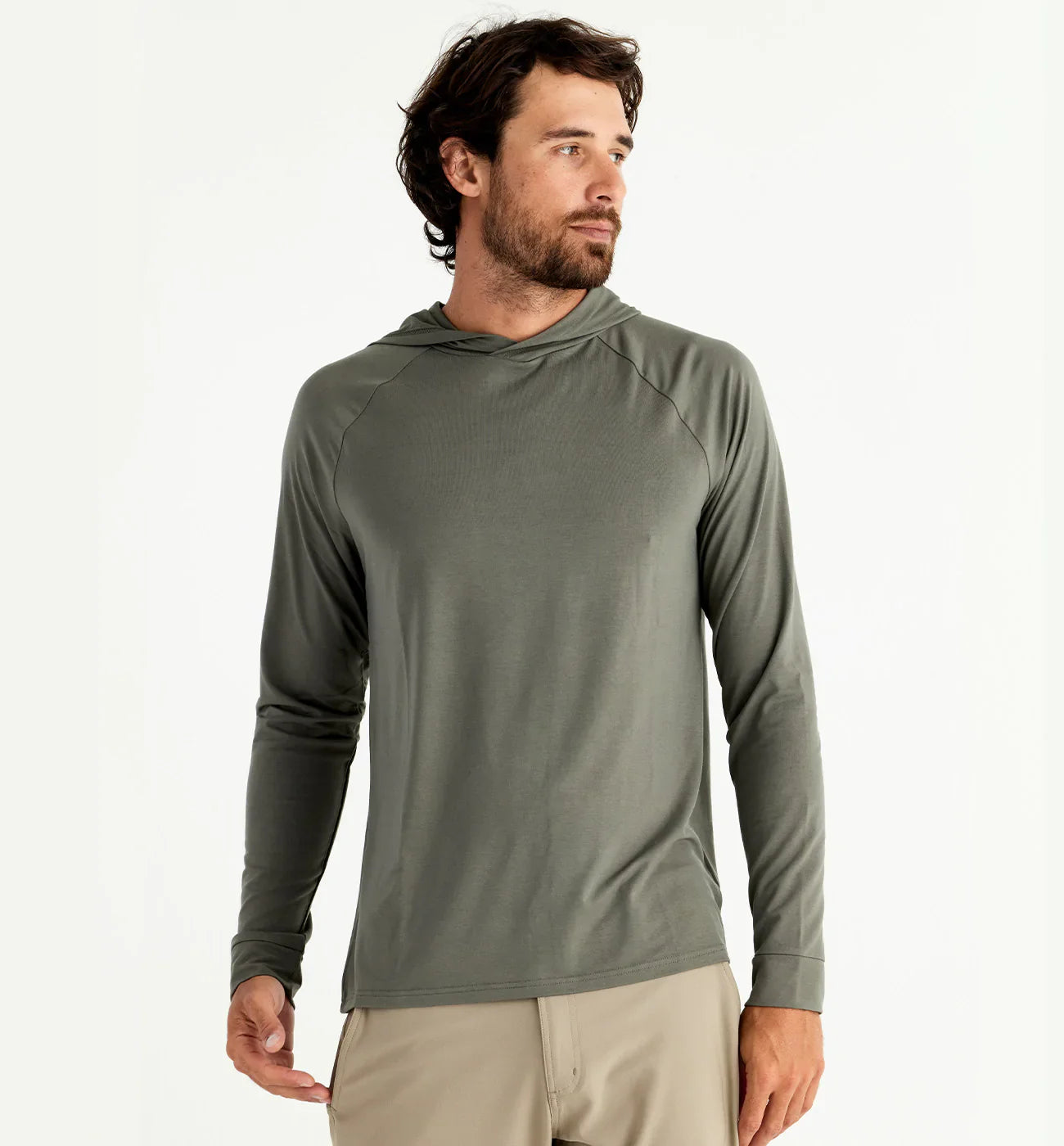 Men's performance pullover-Men's Bamboo Flex Hoodie - Fatigue