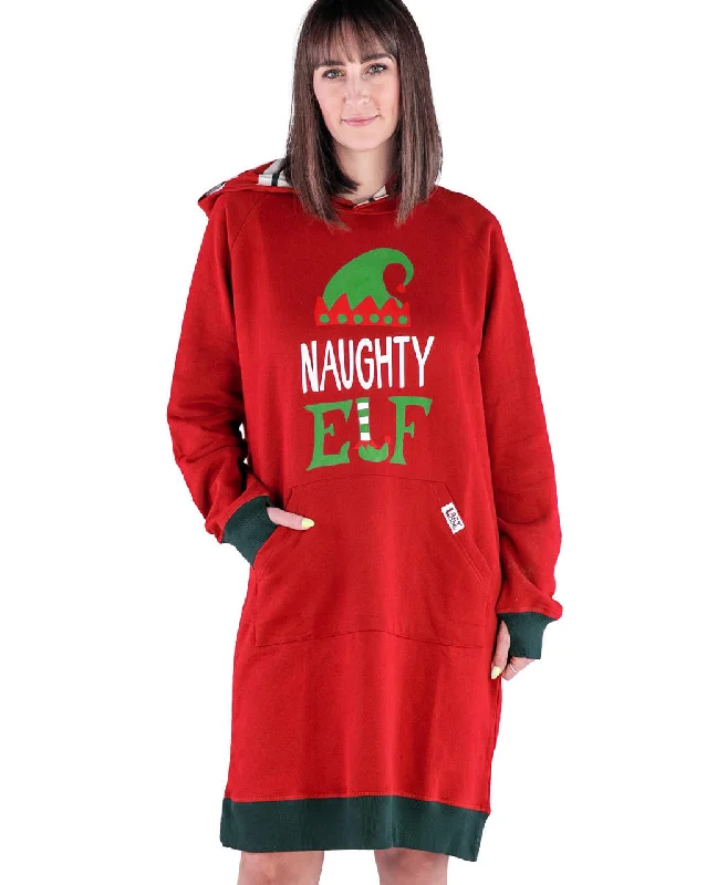 Men's vintage hoodie-Naughty Elf Sleep Hoodie