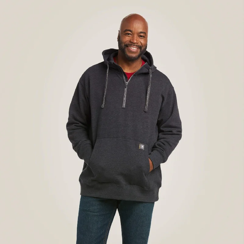 Men's eco-friendly hoodie-Ariat Men's Rebar Workman Quarter Zip Hoodie