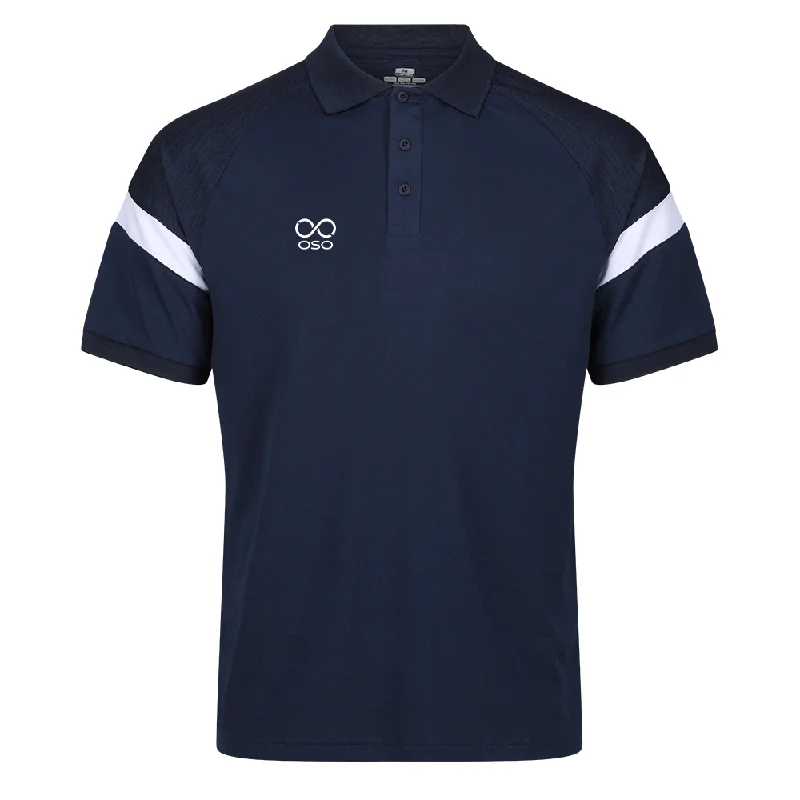 Men's durable polo shirt-OSO Kinetic Polo - Navy / White