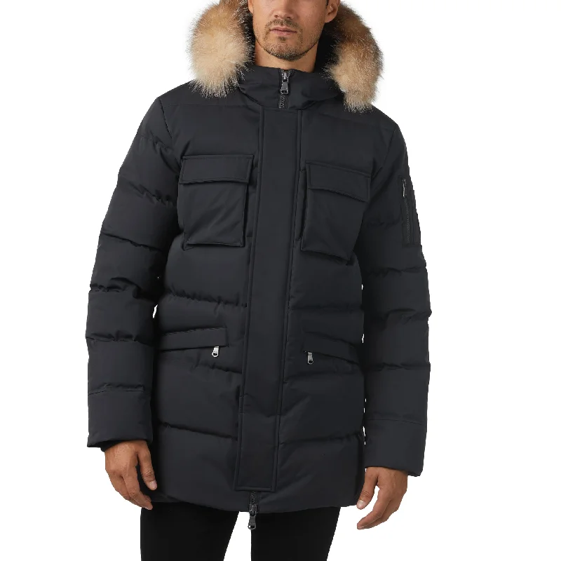 Men's eco-friendly fleece jacket-Pajar Men’s Hamilton Channel Quilted Fixed Hood Parka