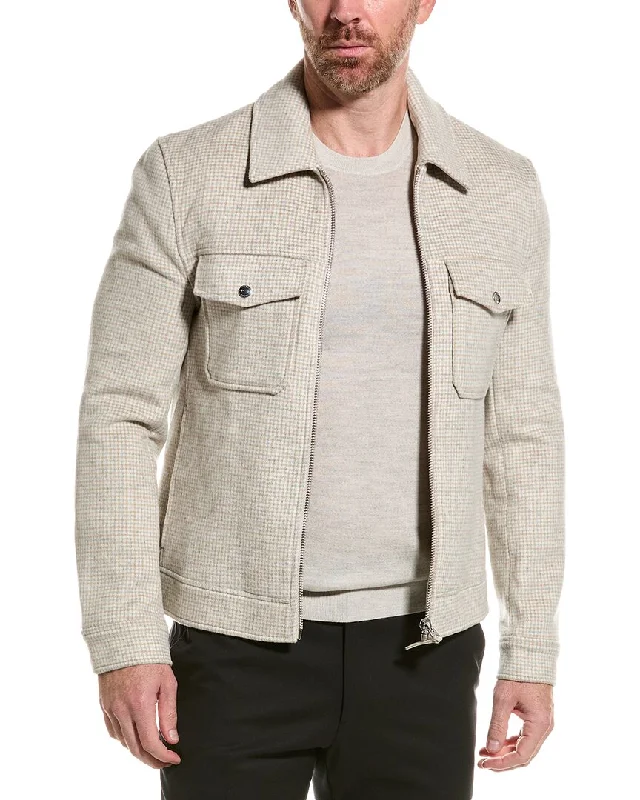 Men's sporty utility jacket-Reiss Maray Wool-Blend Casual Jacket