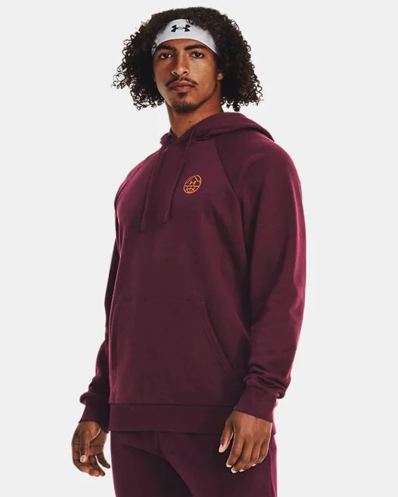 Men's trendy hoodie-Men's Ua Rival Fleece Mountain Hoodie