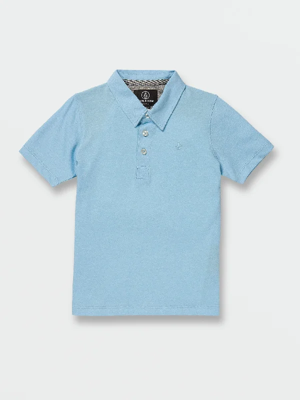 Men's golf polo shirt-Little Boys Wowzer Polo Short Sleeve Shirt - Artic Blue