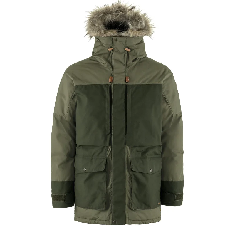 Men's breathable utility coat-Fjallraven Polar Expedition Parka Laurel Green / Deep Forest