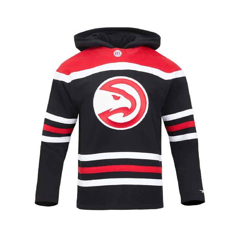 Men's plain hoodie-Pro Standard Hawks Fleece Color Block Pullover Hoodie