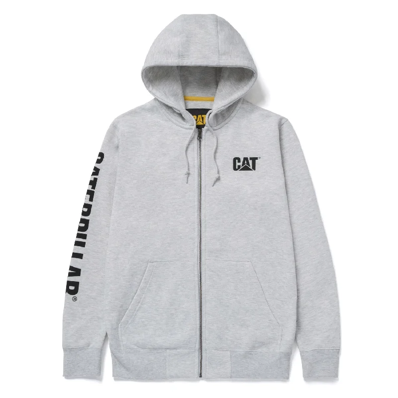 Men's training hoodie-CAT Men's Full Zip Hooded Sweatshirt