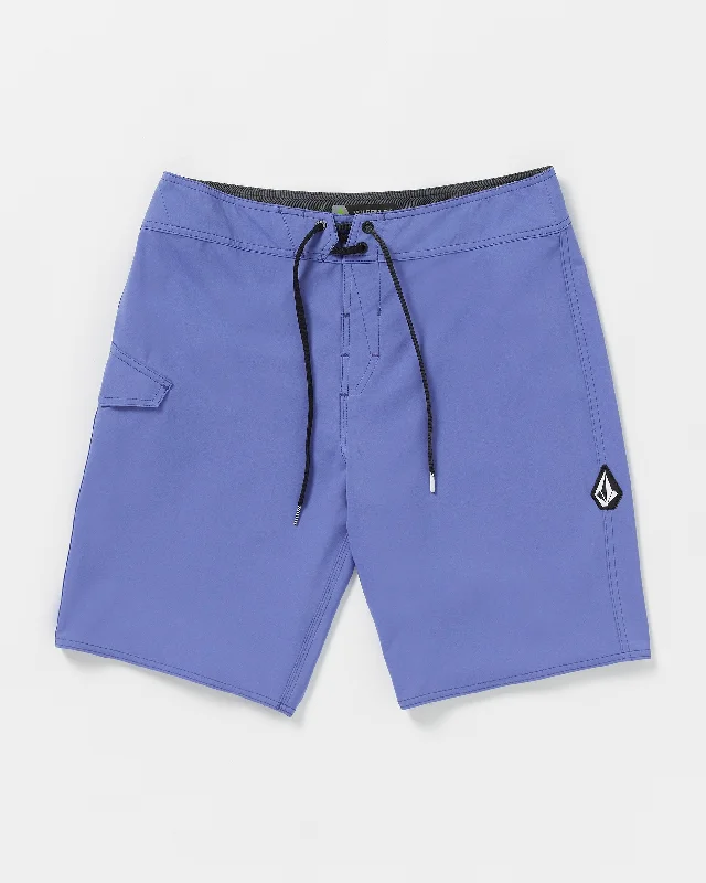 Men's zip fly shorts-Lido Solid Mod-Tech Trunks - Ballpoint Blue