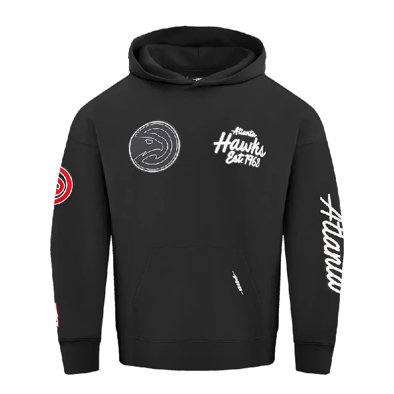 Men's heavyweight hoodie-Pro Standard Hawks Drop Shoulder Pullover Hoodie