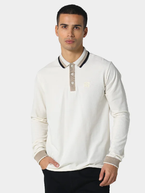 Men's value polo shirt-Olwen Bone White Polo Shirt