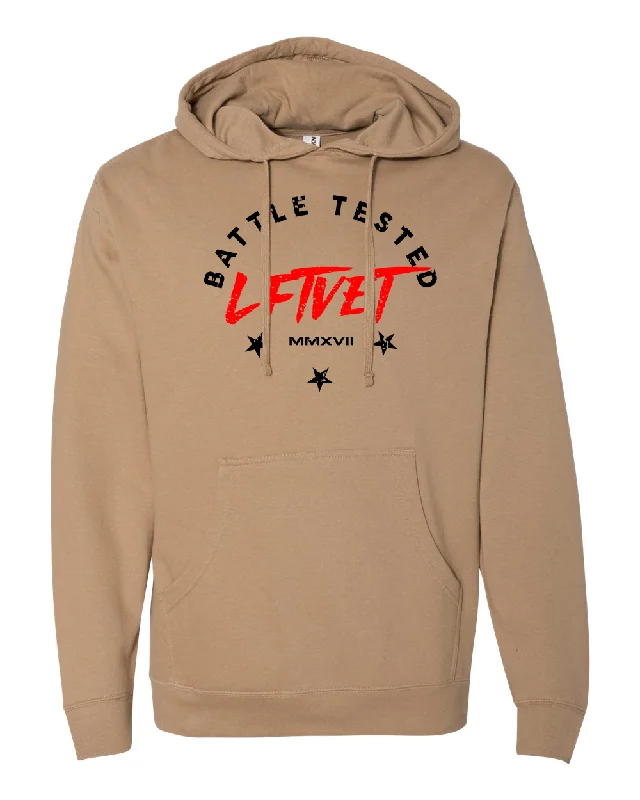 Men's biking hoodie-Battle Tested LFTVET Hoodie- Sandstone