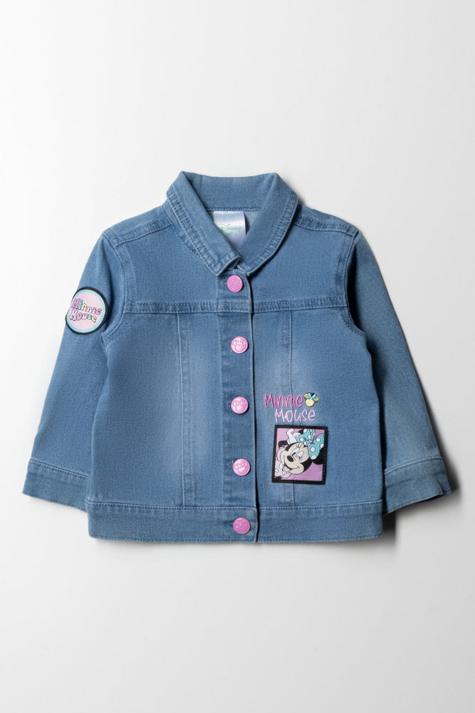 Men's relaxed fit fleece jacket-Minnie Mouse Denim Jacket Light Blue