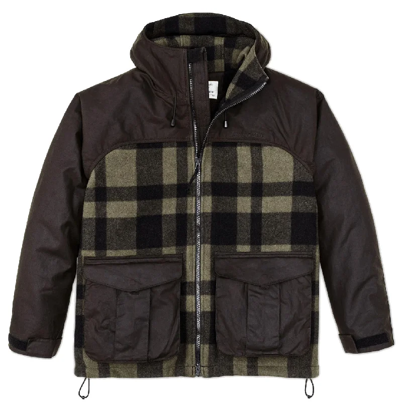 Men's breathable utility coat-Filson Mackinaw Hunting Jacket Otter Green / Black Plaid