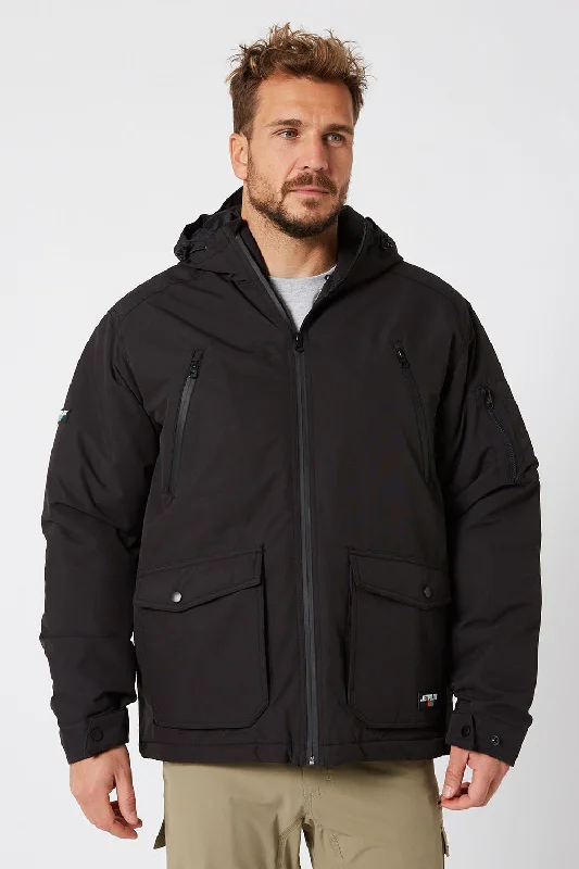 Men's sporty fleece jacket-Jetpilot Mens Onsite Jacket - Black