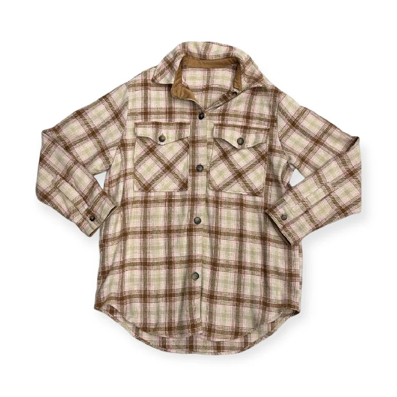 Men's organic rain jacket-Jacket Shirt By Clothes Mentor In Plaid Pattern, Size: S