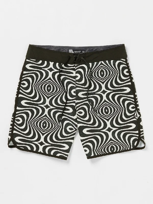 Men's everyday shorts-Lido Print Scallop Mod-Tech Trunks - White