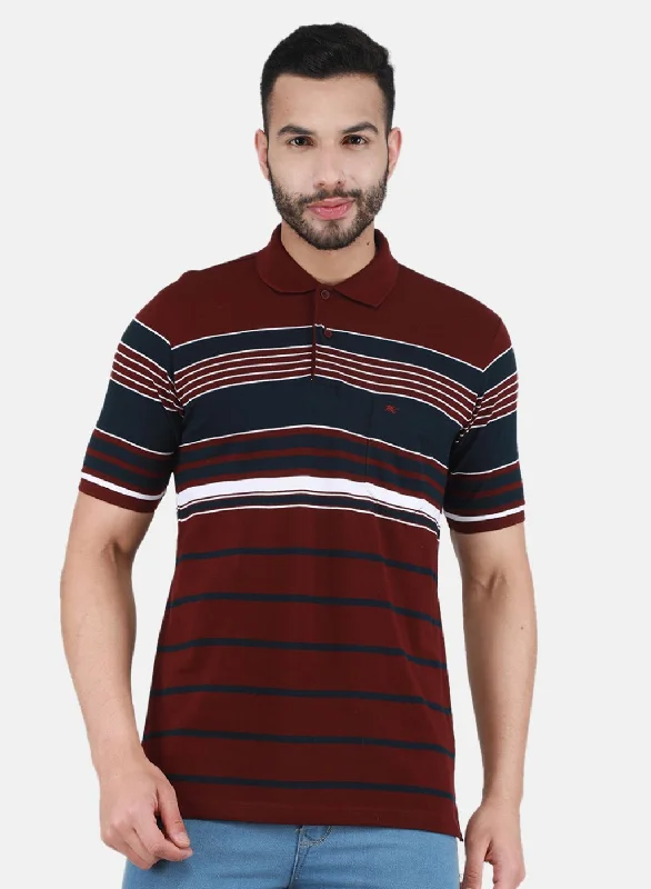 Men Maroon Printed T-Shirt