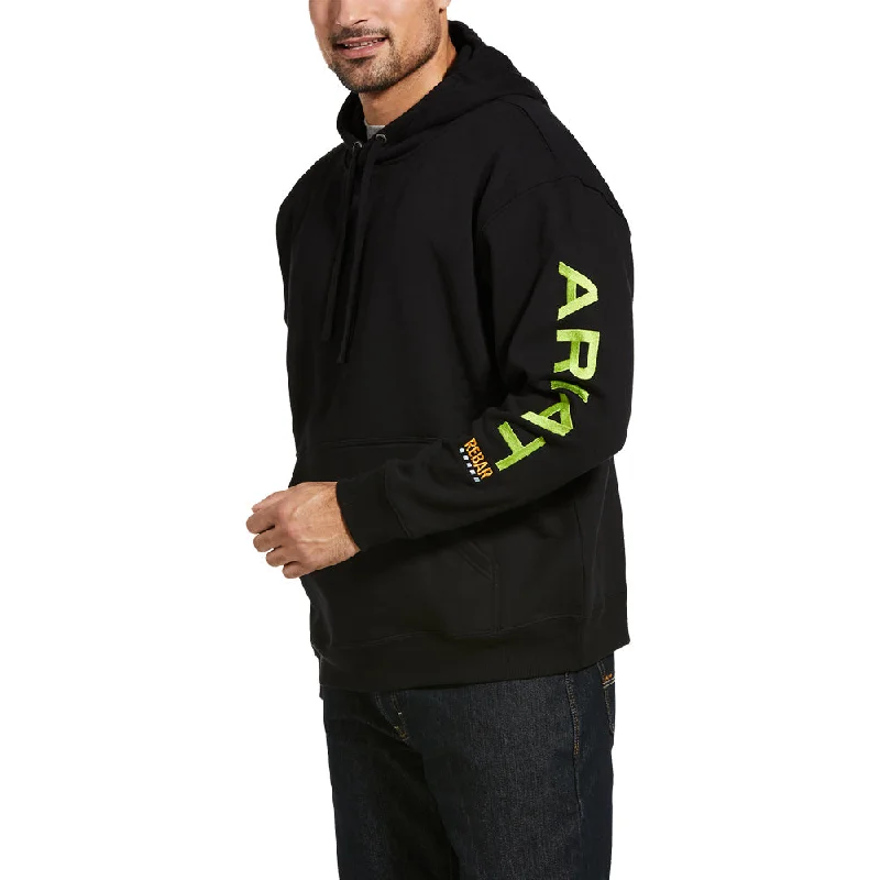 Men's sustainable hoodie-Ariat Men's Rebar Graphic Hoodie_Black