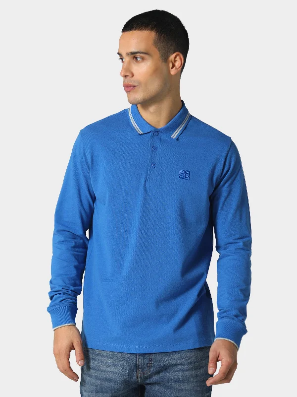 Men's personalized polo shirt-Felyx Cobalt Blue Polo Shirt