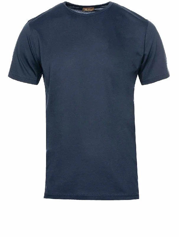 Solid Cotton T-shirt Navy