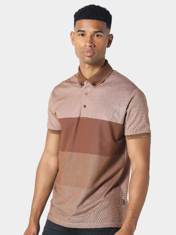 Men's contrasting color polo shirt-Aladre Nutshell Polo Shirt