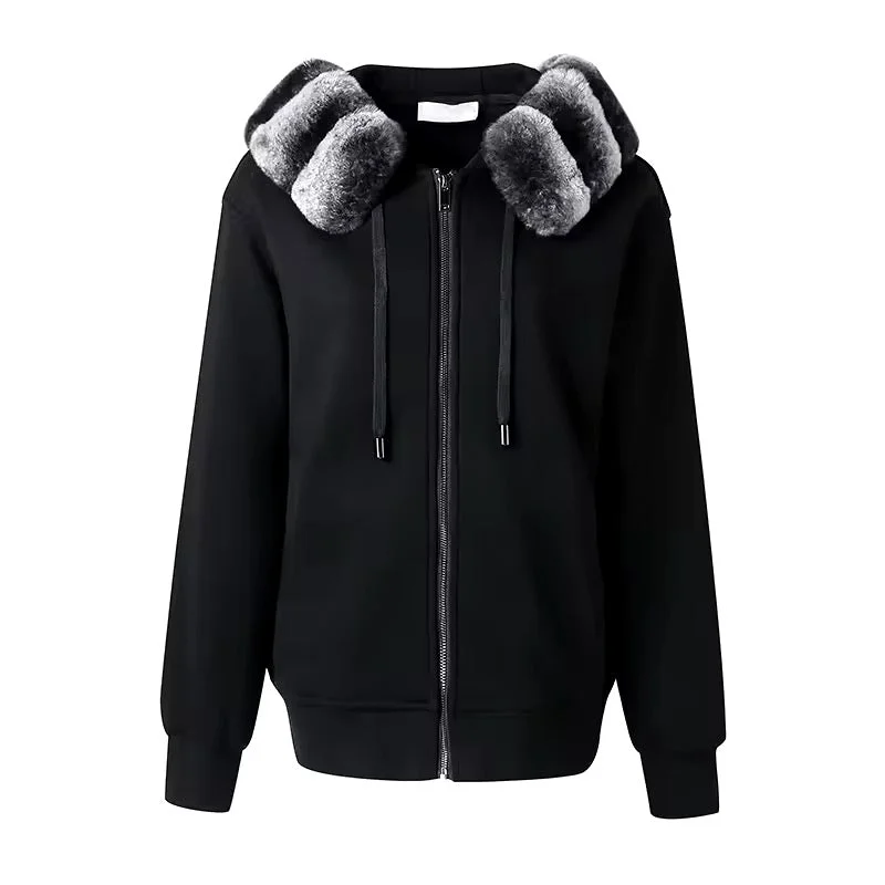 Men's insulated hoodie-LINDA Rex Rabbit Hoodie