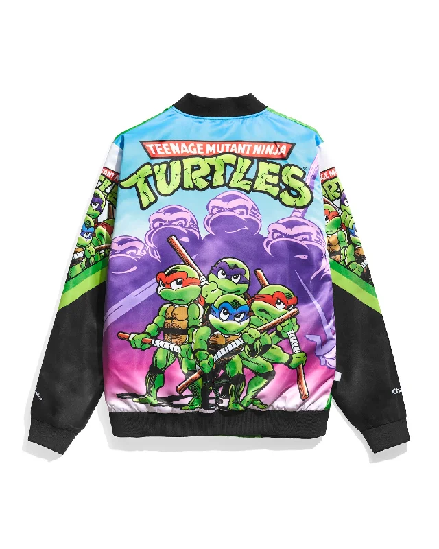 Men's weather-resistant jacket-TMNT Adventures The Early Years Issue #71 Fanimation Satin Jacket