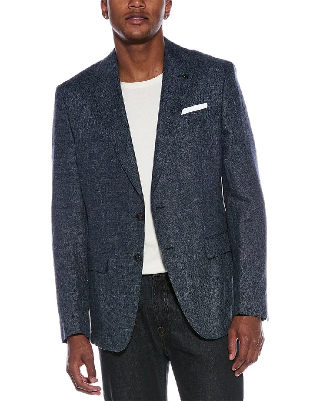 Men's relaxed fit fleece jacket-BOSS Hugo Boss Slim Fit Wool & Linen-Blend Suit Jacket