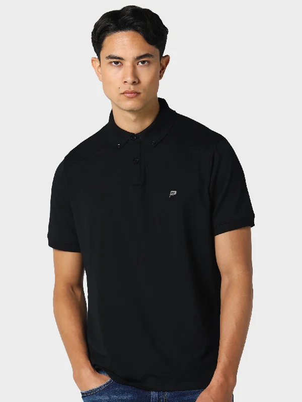 Men's pastel polo shirt-Neptune Black Polo Shirt