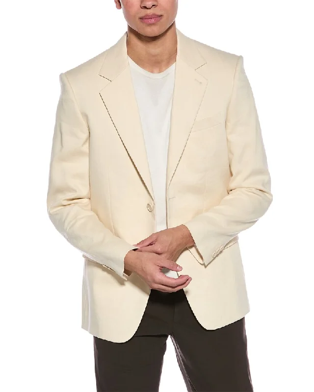 Men's non-iron bomber jacket-Helmut Lang Classic Linen-Blend Blazer