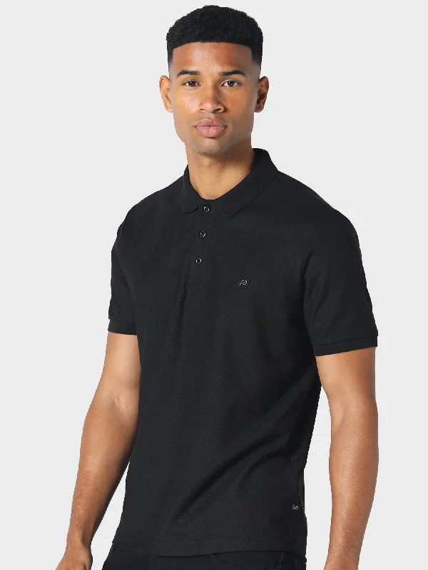 Men's colorful polo shirt-Panns Black Polo Shirt