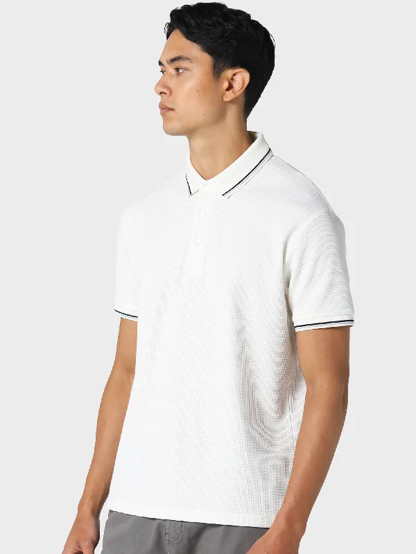 Men's standout polo shirt-Withpen Bone White Polo Shirt