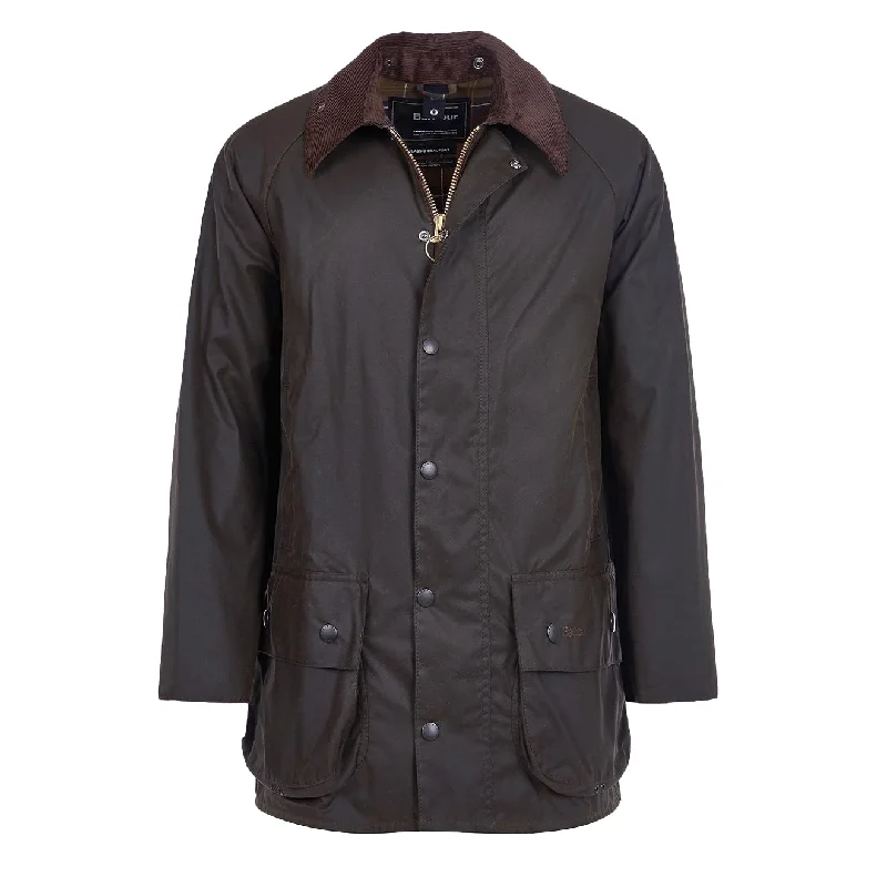 Men's sporty running jacket-Barbour Classic Beaufort Wax Jacket Olive