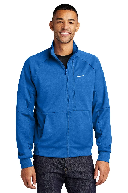 Men's sporty running jacket-Nike Mens Full Zip Jacket - Royal Blue - New