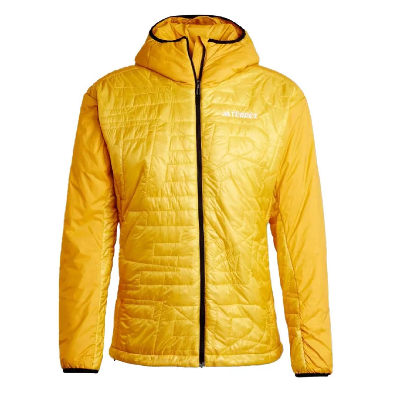 Men's adventure-ready softshell jacket-Adidas Terrex Xperior Varilite Primaloft Hooded Jacket Preloved Yellow