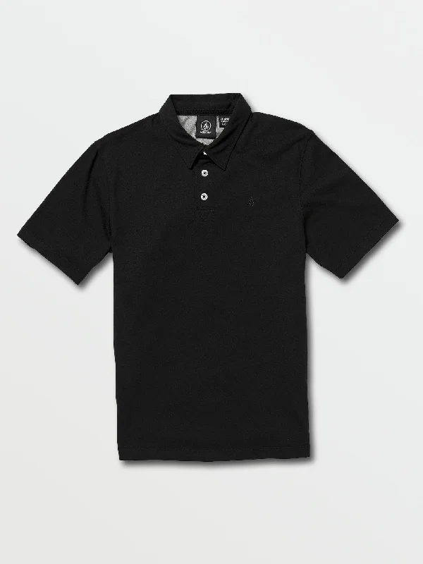 Men's striped polo shirt-Big Boys Wowzer Polo - Black (2020)