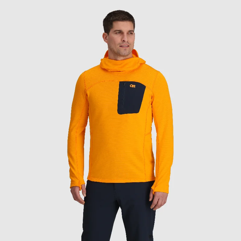 Men's baseball hoodie-Men's Vigor Grid Fleece Pullover Hoodie