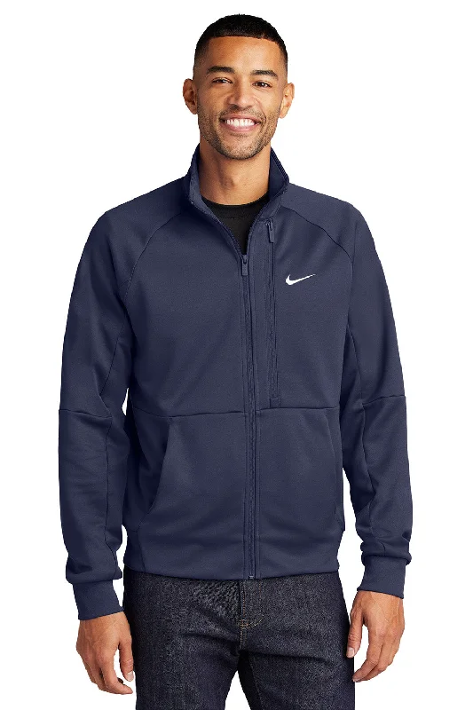 Men's versatile raincoat-Nike Mens Full Zip Jacket - Midnight Navy Blue - New