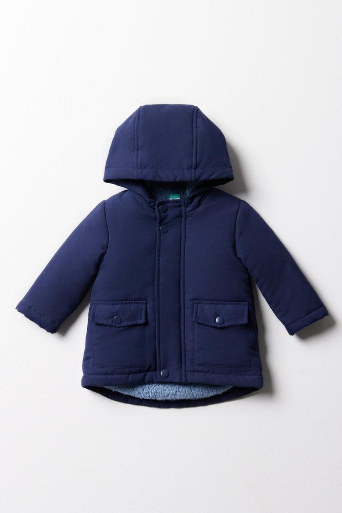 Men's eco-conscious field jacket-Hooded Parka Jacket Navy