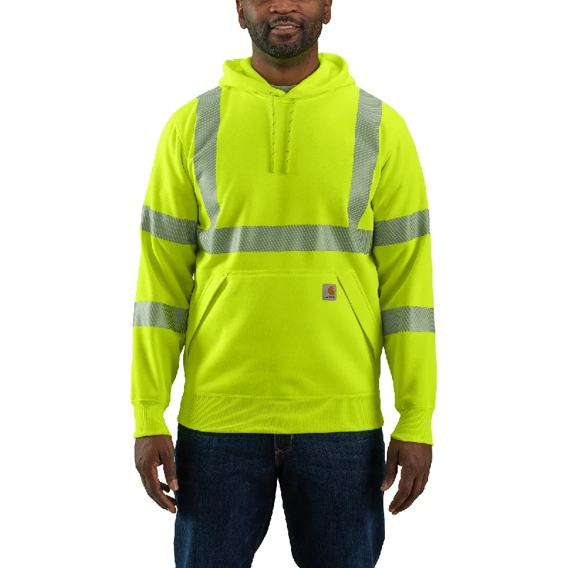 Men's organic cotton hoodie-Carhartt Men's Hi-Vis Rain Defender Class 3 Sweatshirt