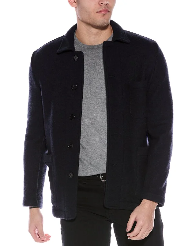 Men's adventure jacket-BOSS Hugo Boss Wool Shirt Jacket