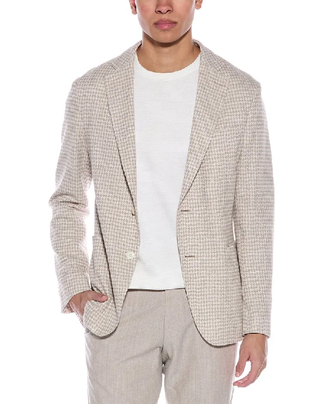 Men's high-stretch fleece jacket-BOSS Hugo Boss Hanry Linen-Blend Jacket