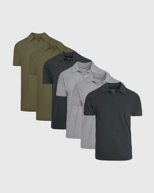 Men's fitted polo shirt-Green Ash Classic Polo 6-Pack