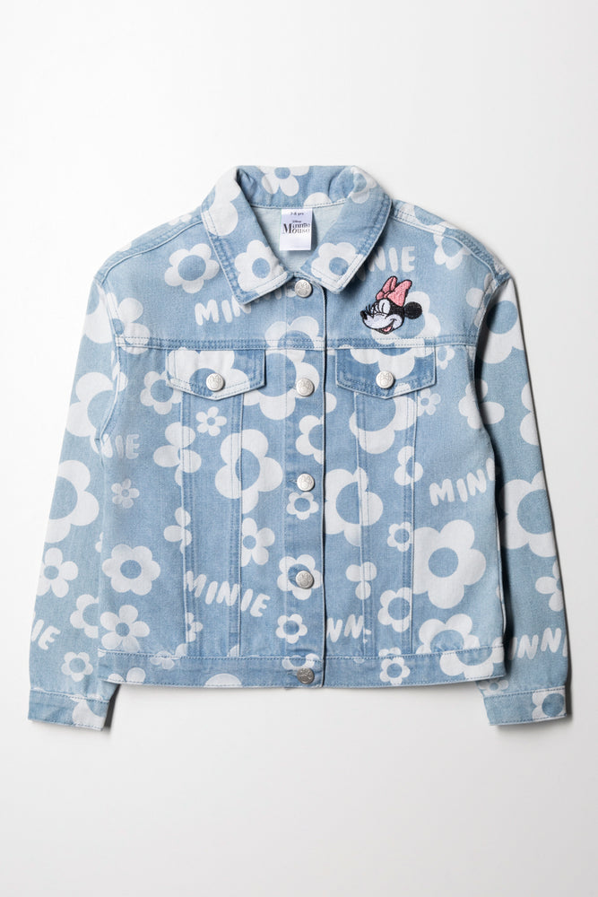 Men's eco-friendly fleece jacket-Minnie Mouse Denim Jacket Light Wash Blue