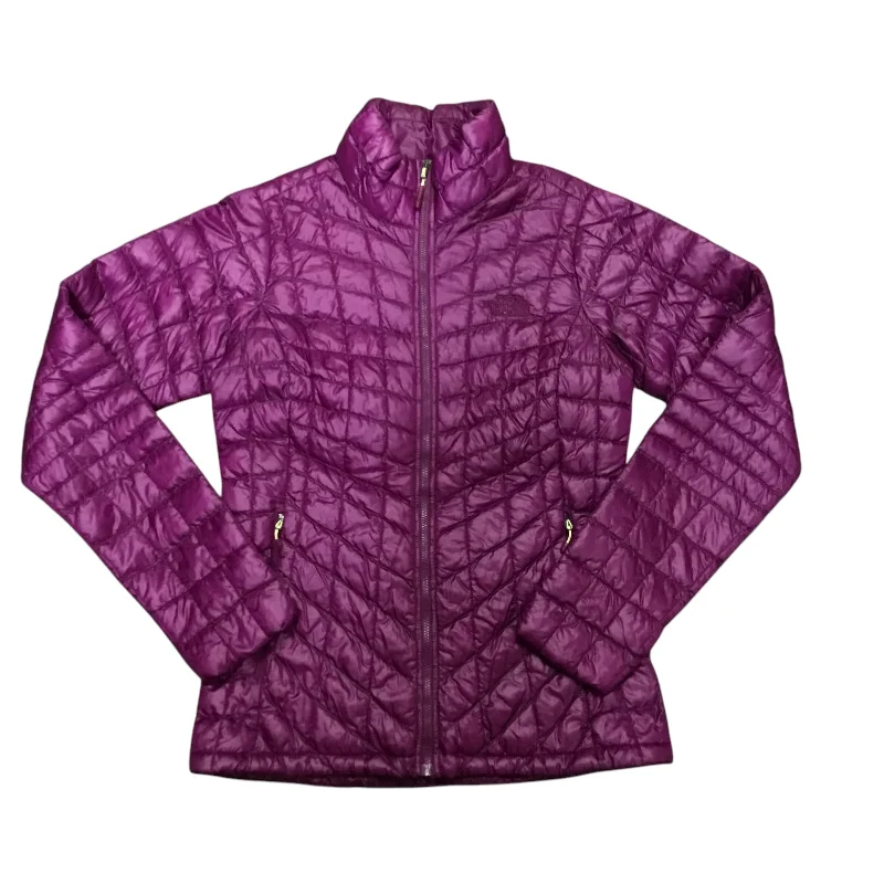 Men's gym-ready leather jacket-Jacket Puffer & Quilted By The North Face In Purple, Size: Xs