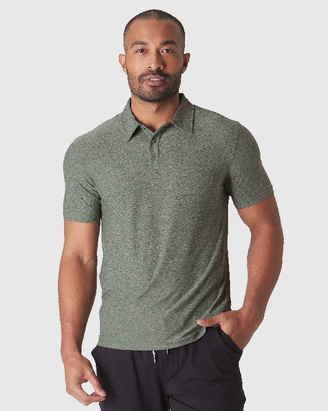 Men's colorful polo shirt-Heather Forest Active Polo 2.0